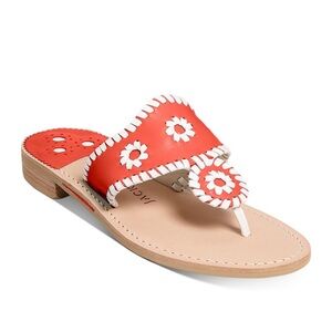 Jack Rogers Navajo Sandals Fire Red & White Women's 7